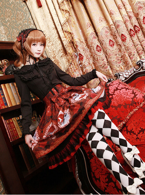 2018 Fairy Tale Language New Printing Lolita Positioning Harajuku Patch Fabric Chiffon Fabric SK Skirt