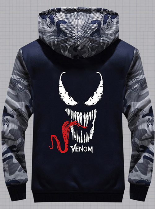 Venom Cosplay Hoodie Sweater Plus Velvet Thickening Coat Costumes
