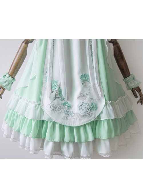 Chinese Style Embroidery Camellia High Waist Qi Lolita Dress