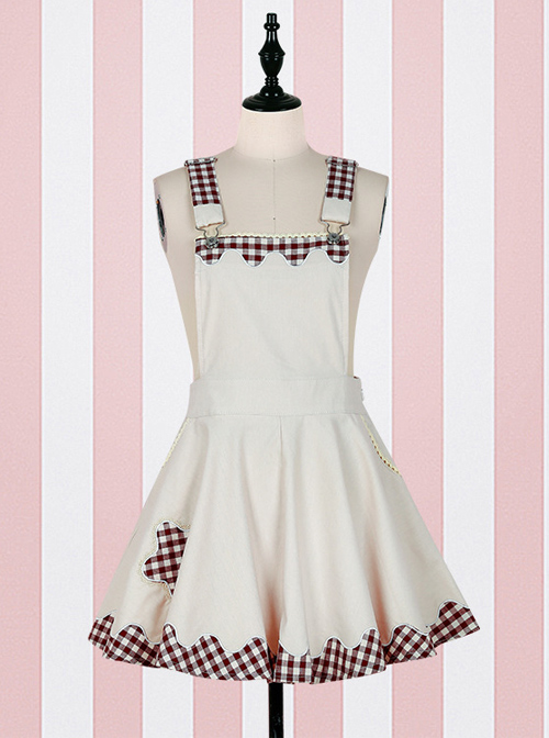 Fashion Cute Lattices Edge Sweet Lolita Straps Dress