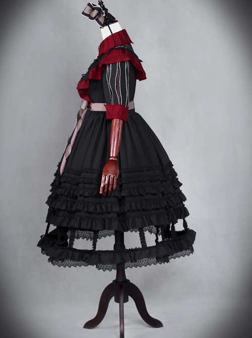 Dark Alice Series 13 Full Set Gothic Lolita Half Sleeve Dress And KC Set