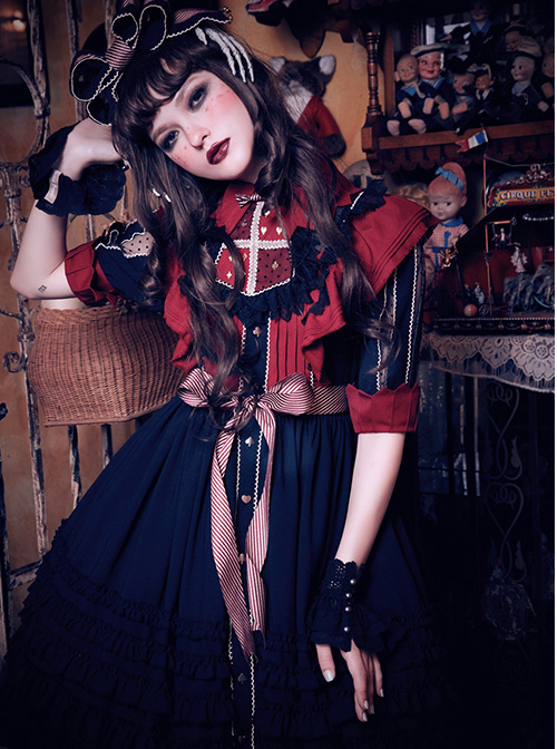 Dark Alice Series 13 Full Set Gothic Lolita Half Sleeve Dress And KC Set