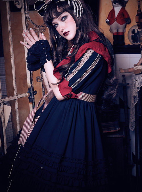 Dark Alice Series 13 Full Set Gothic Lolita Half Sleeve Dress And KC Set