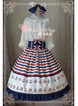 Sailor Style High Waist Blue Ocean Magic Tea Party Lolita Skirt