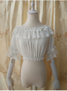 Original Summer Half Sleeve Chiffon Lace Lolita Bottoming Shirt