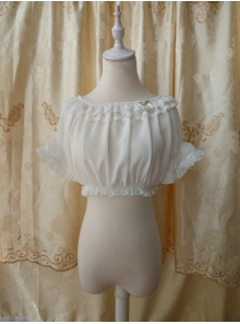 Original Summer Short Sleeved Chiffon Lace Lolita Bottoming Shirt