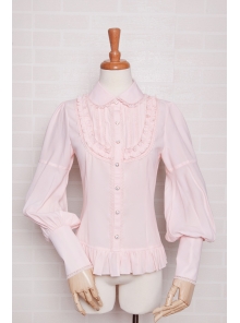 Chiffon Lace Slim Leg-of-mutton Sleeve Lolita Blouse