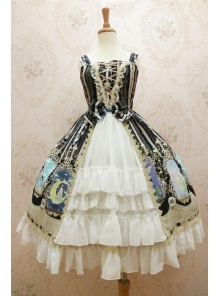 Chiffon Crystal Rabbit Printing Cardigan Lolita Dress