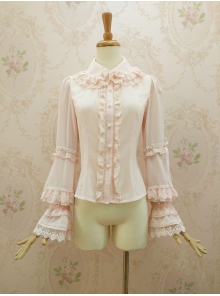 Gorgeous Lotus Leaf Edge Lace Doll Collar Lolita Blouse