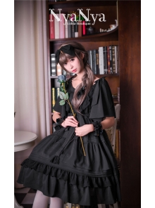 Solid Color Chiffon Dawn And Moon Four Meters Sweep Short Sleeve Lolita OP