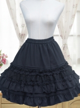 Black Or White Chiffon Ruffle Lace Lolita Petticoat