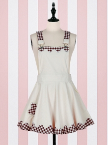 Fashion Cute Lattices Edge Sweet Lolita Straps Dress