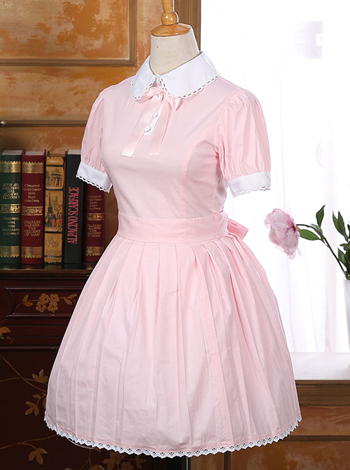 Bowknot Doll Collar School Lolita Short Sleeve Dress