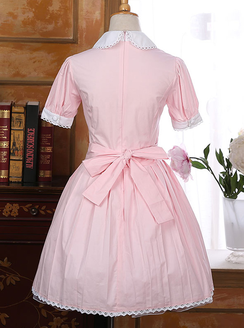 Bowknot Doll Collar School Lolita Short Sleeve Dress