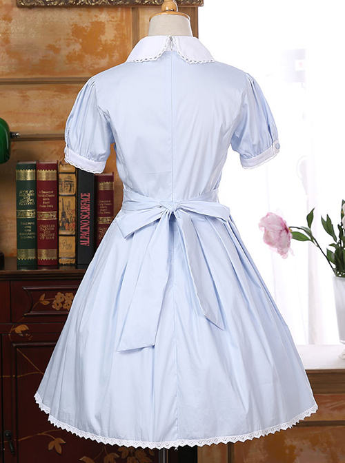 Bowknot Doll Collar School Lolita Short Sleeve Dress