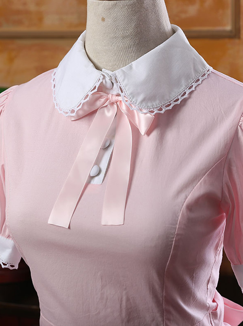 Bowknot Doll Collar School Lolita Short Sleeve Dress