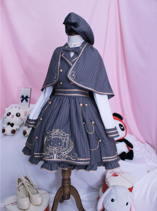 Royal College Style School Lolita Plaid Dress Suit