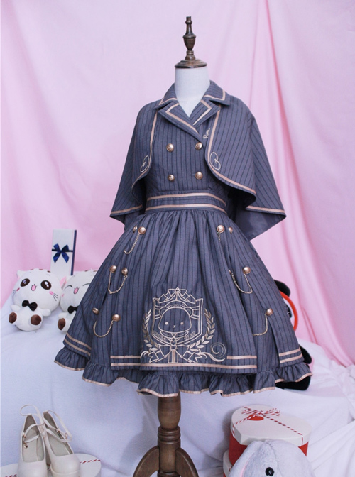 Royal College Style School Lolita Plaid Dress Suit