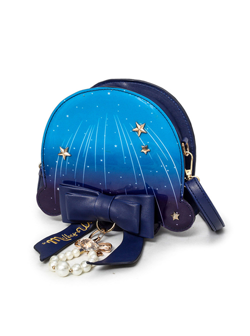 Blue Meteor Jellyfish Bowknot Pearl Sweet Lolita Shoulder Bag