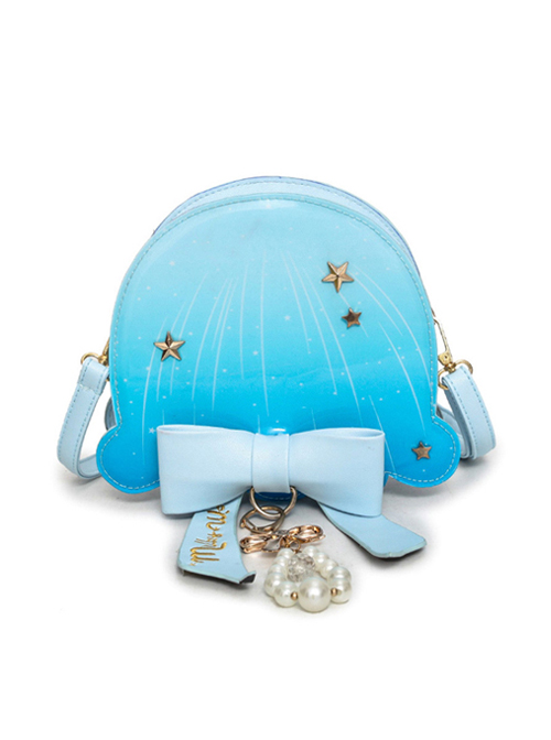 Blue Meteor Jellyfish Bowknot Pearl Sweet Lolita Shoulder Bag