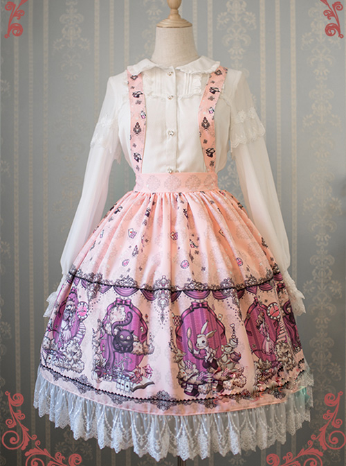 Alice\'s Dreamland Series Multicolor Printing Sling Classic Lolita Skirt