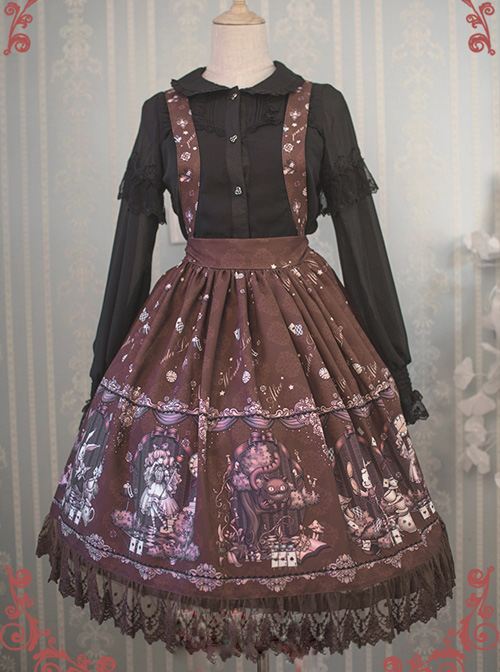 Alice\'s Dreamland Series Multicolor Printing Sling Classic Lolita Skirt