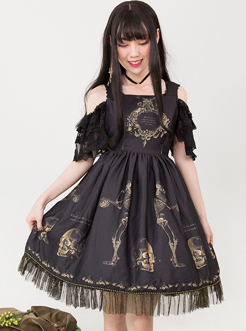Human-bone Series Retro Gothic Lolita Sleeveless Dress