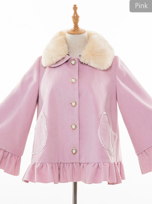 Cute Fur Collar Classic Lolita Short Woolen Coat