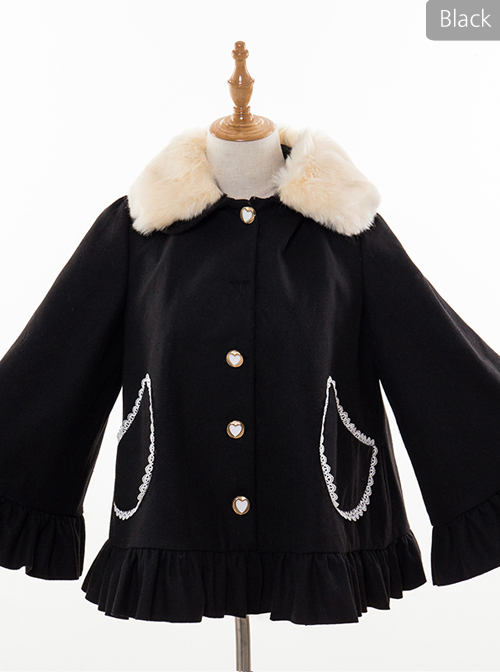 Cute Fur Collar Classic Lolita Short Woolen Coat