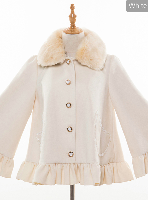 Cute Fur Collar Classic Lolita Short Woolen Coat