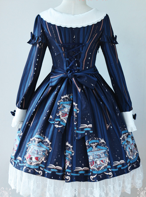 Magic Tea Party Bedtime Book Long Sleeve Dress Classic Lolita OP