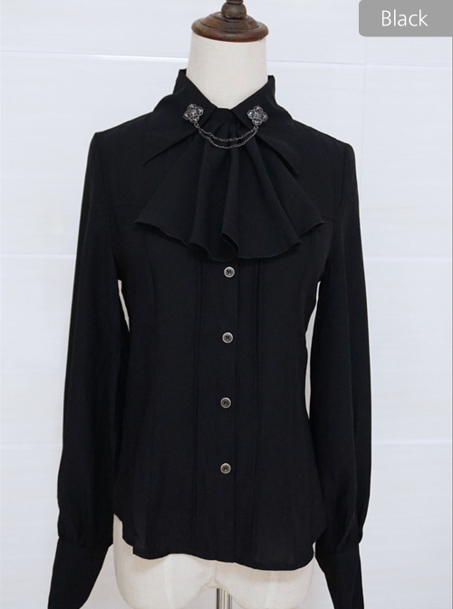 Lapel Retro Gothic Lolita Elegant Long Sleeve Shirt