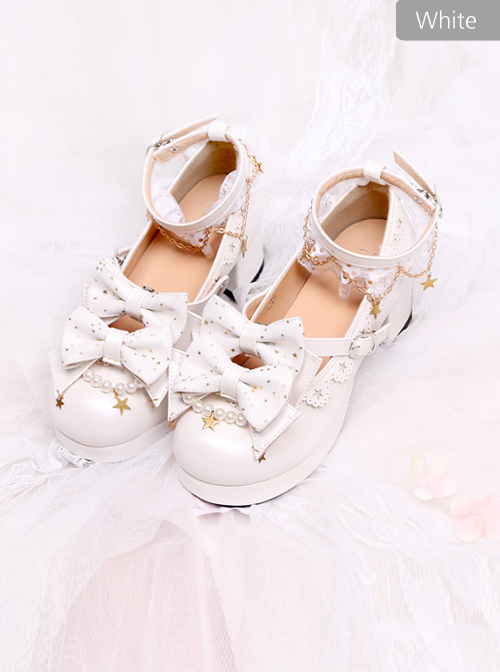 Bowknot Classic Lolita Stars Pendants Heel Shoes