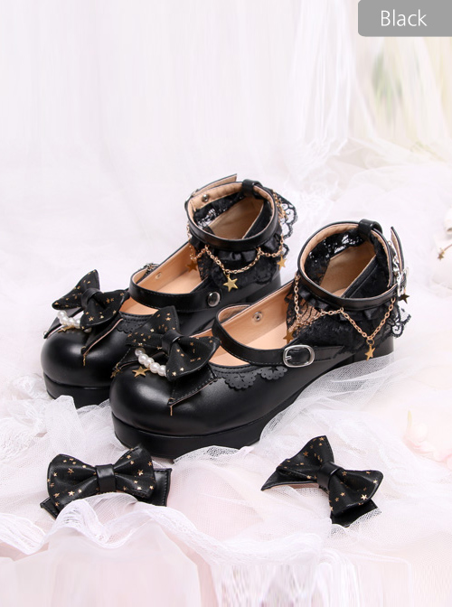 Bowknot Classic Lolita Stars Pendants Heel Shoes