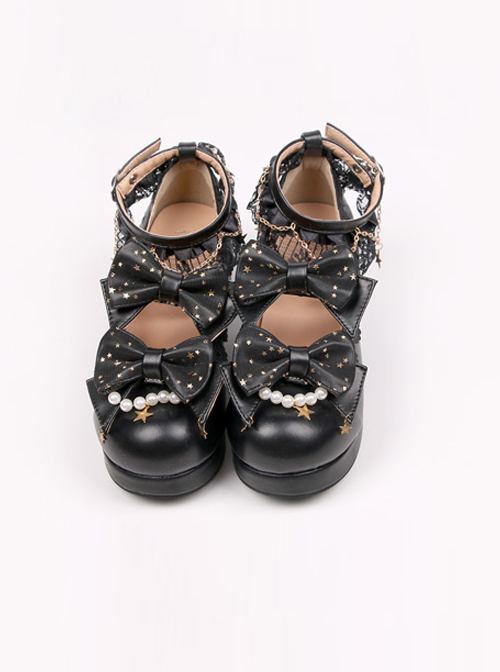 Bowknot Classic Lolita Stars Pendants Heel Shoes