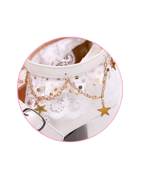 Bowknot Classic Lolita Stars Pendants Heel Shoes