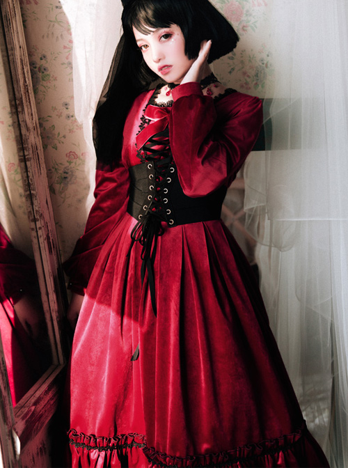 Little Red Riding Hood Series Retro Gothic Lolita Long Sleeve Dress