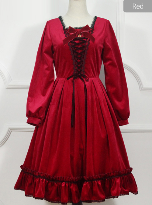 Little Red Riding Hood Series Retro Gothic Lolita Long Sleeve Dress