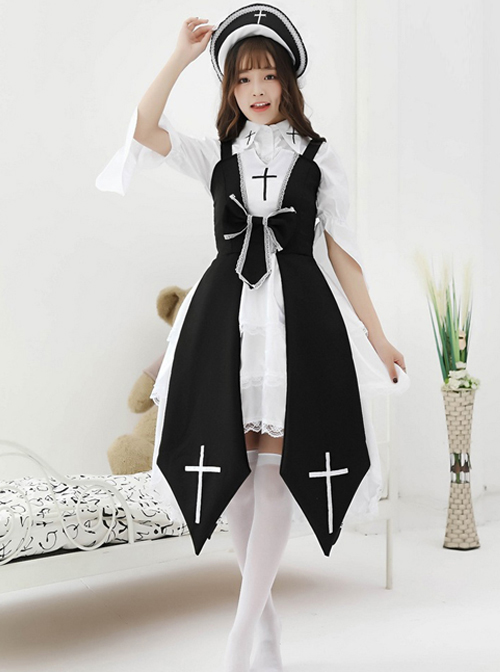Cross Witch Gothic Lolita Dress And Shirt And Hat Set