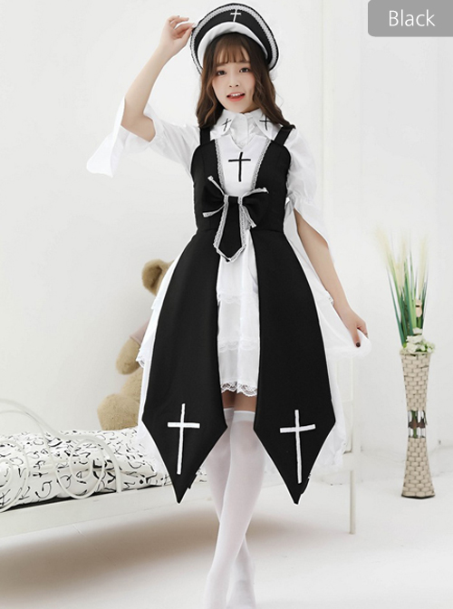 Cross Witch Gothic Lolita Dress And Shirt And Hat Set