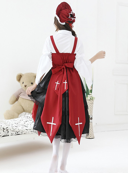 Cross Witch Gothic Lolita Dress And Shirt And Hat Set