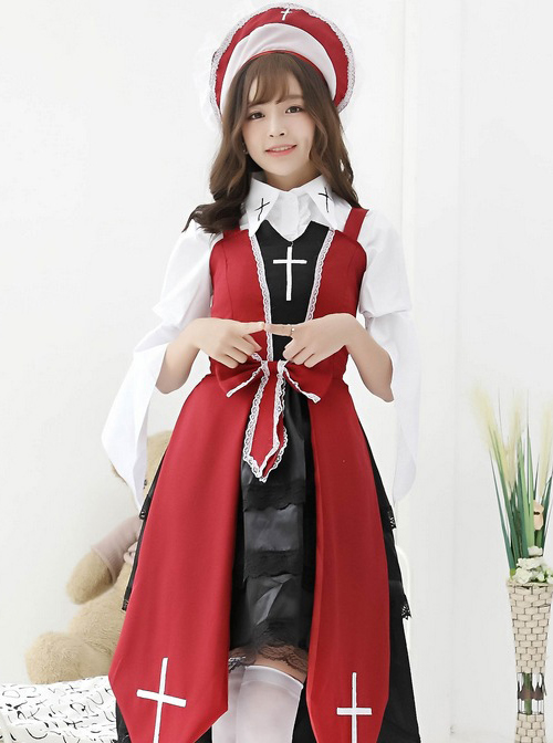 Cross Witch Gothic Lolita Dress And Shirt And Hat Set