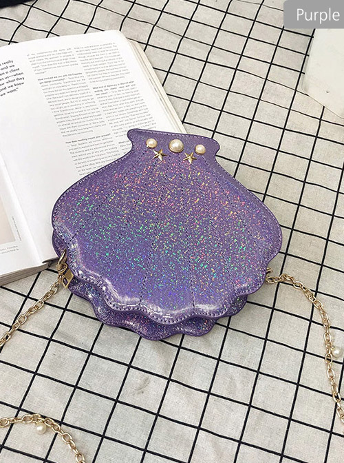 Cute Pearl Chain Laser Seashell-shape Sweet Lolita Shoulder Bag