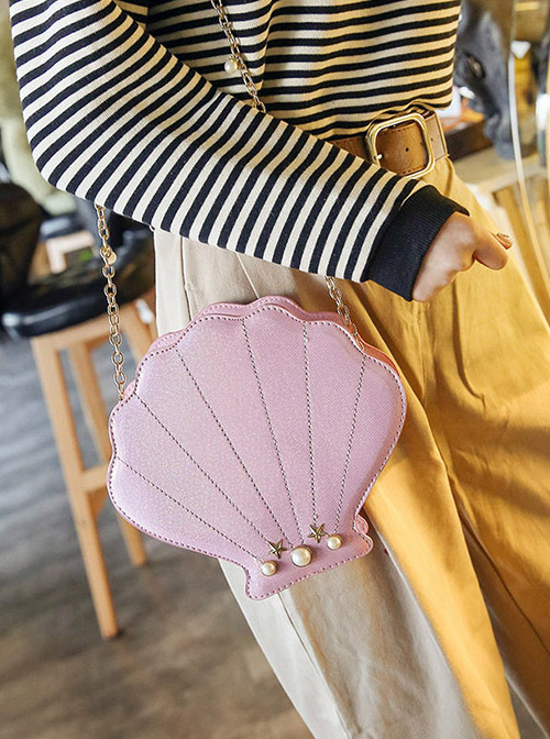 Cute Pearl Chain Laser Seashell-shape Sweet Lolita Shoulder Bag