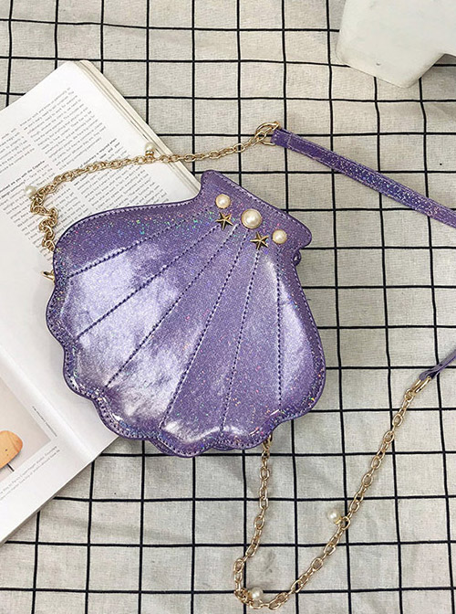 Cute Pearl Chain Laser Seashell-shape Sweet Lolita Shoulder Bag