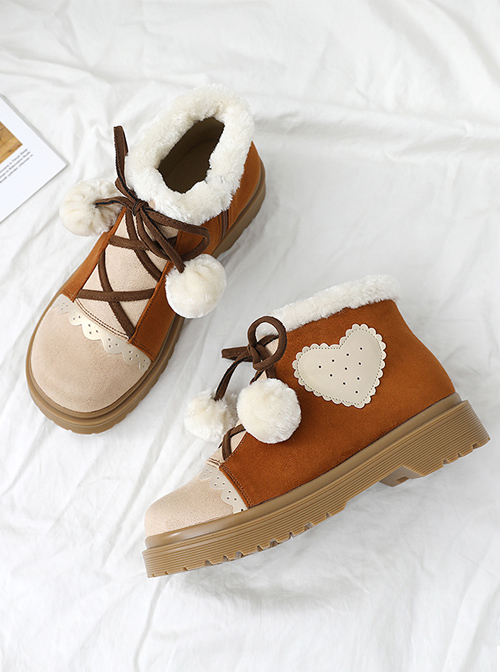 Brown Sweet Lolita Suede Short Martin Boots