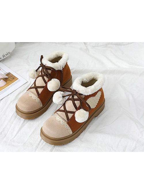 Brown Sweet Lolita Suede Short Martin Boots