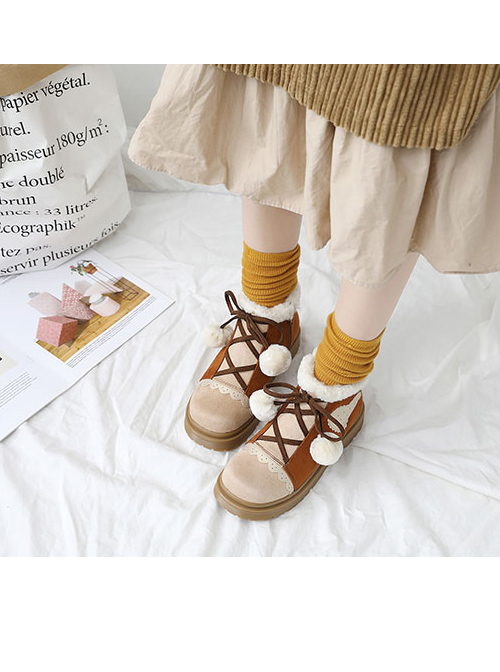 Brown Sweet Lolita Suede Short Martin Boots