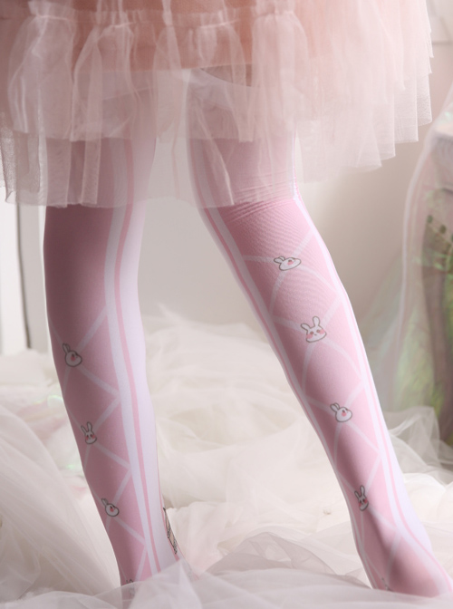 Pink Cute Alice Rabbit Sweet Lolita Thigh Socks
