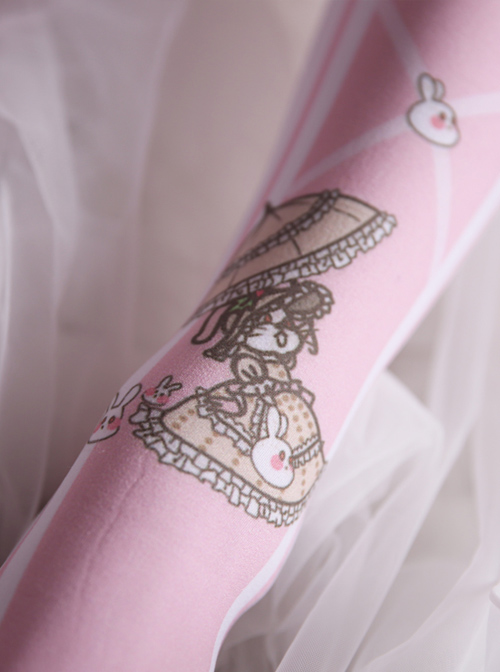 Pink Cute Alice Rabbit Sweet Lolita Thigh Socks